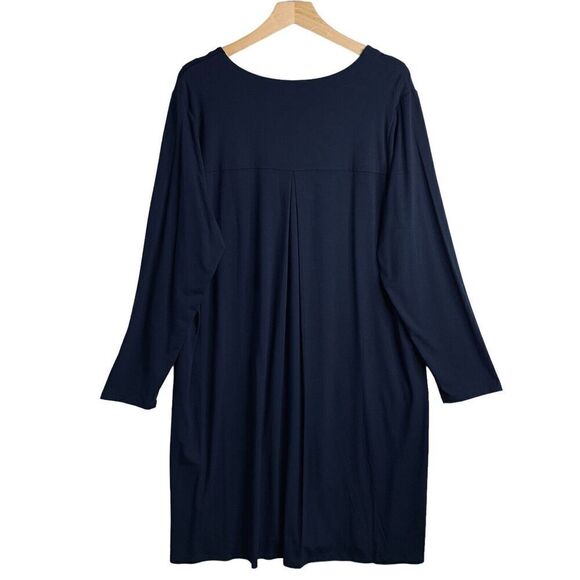 J Jill Navy V Neck Long Sleeve T-Shirt Shift Dress Womens Size XL NWT $99 - Picture 6 of 9